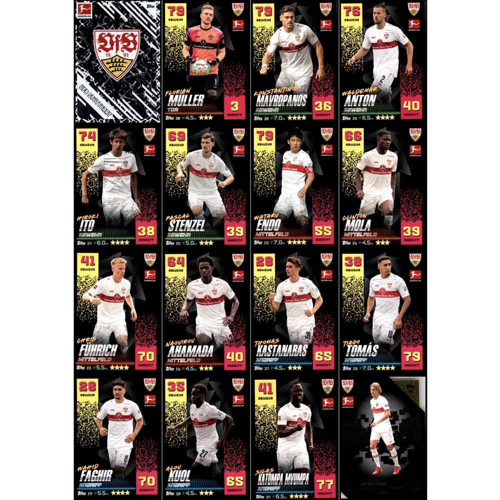 Sammelkarte Topps Match Attax - 2022/23 - Mannschaftspaket - VfB Stuttgart