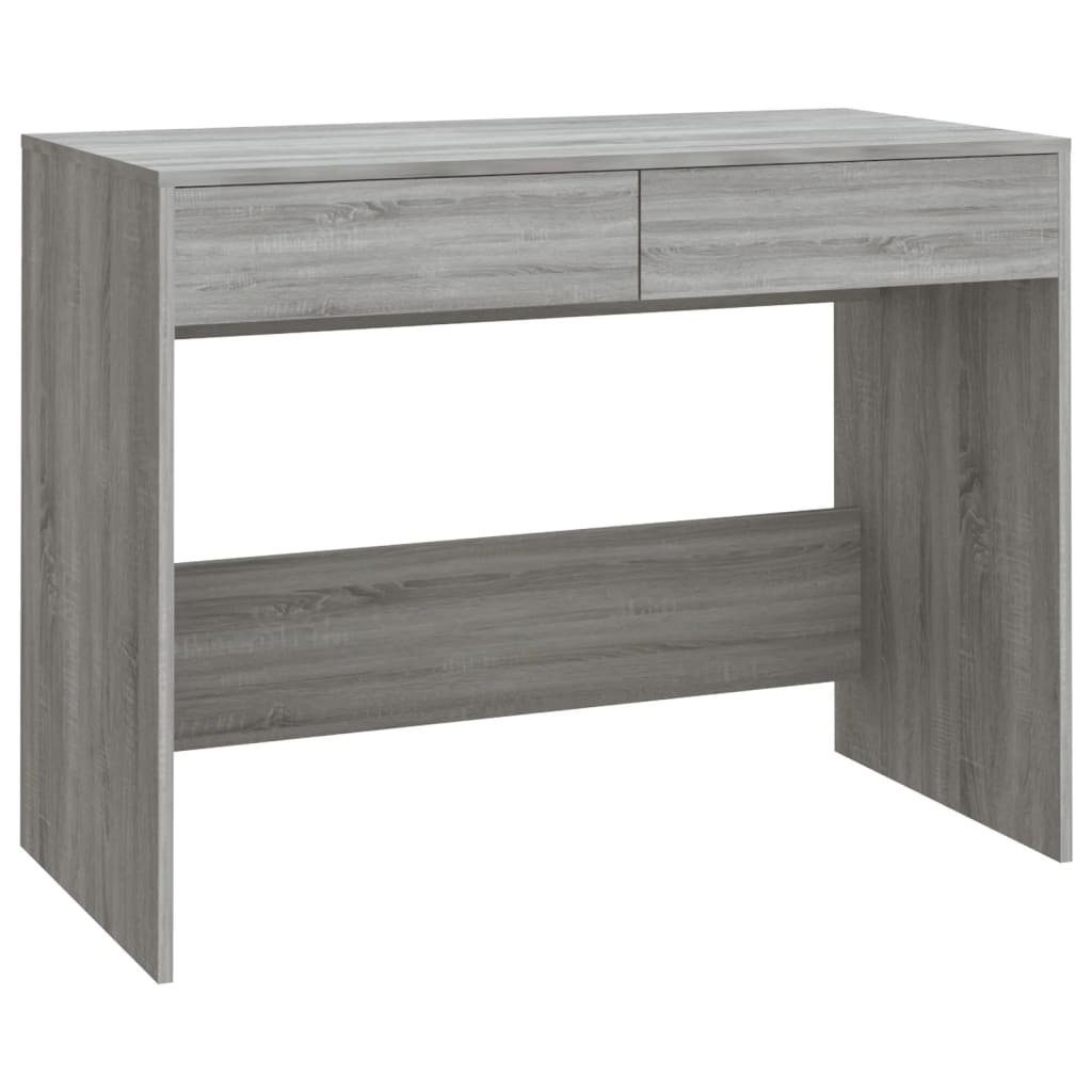 vidaXL Schreibtisch in Grau Sonoma mit 2 Schubladen (LxBxH: 101x50x76,5 cm)
