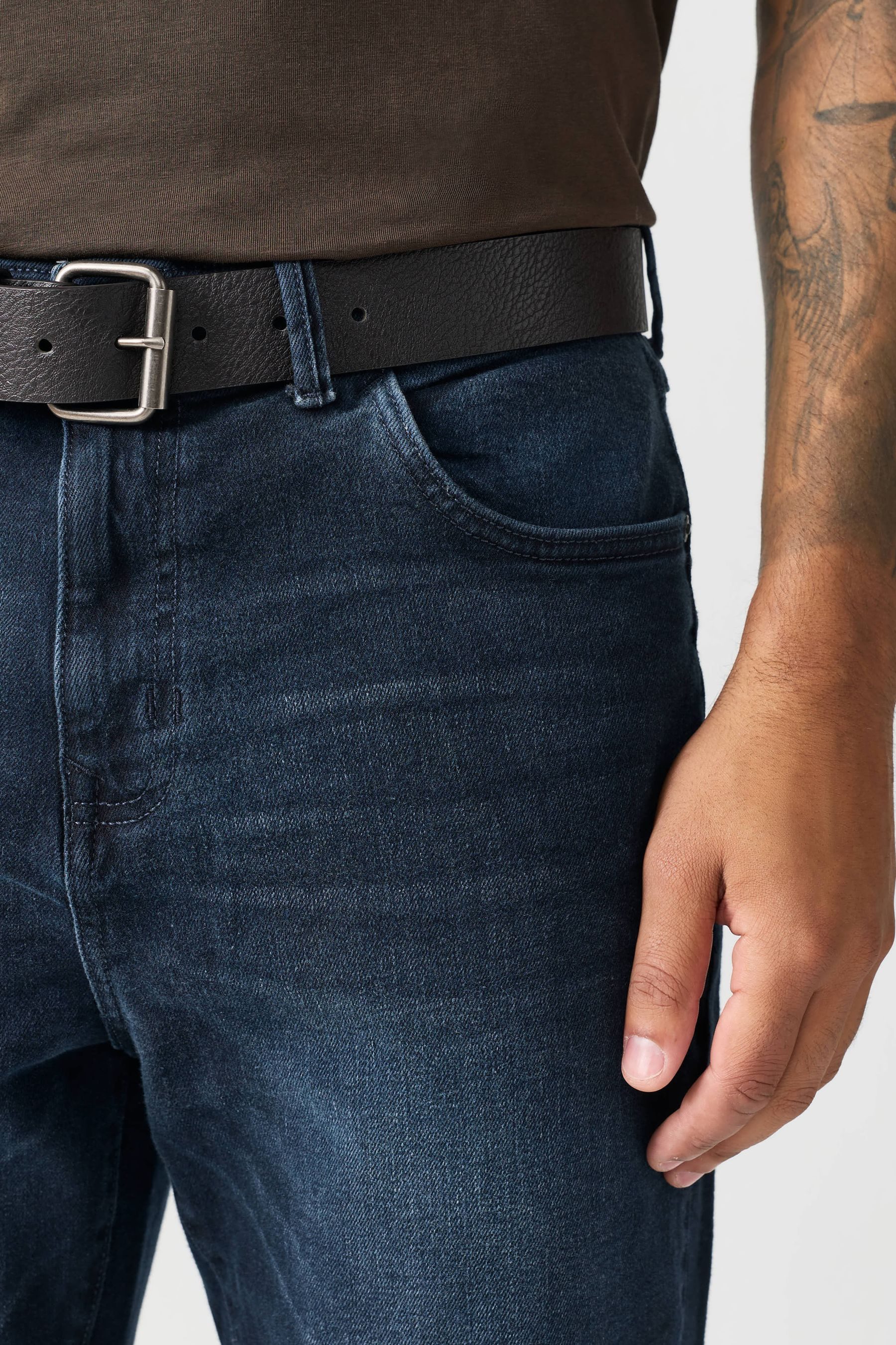 Next Straight-Jeans Jeans mit Gürtel (2-tlg)