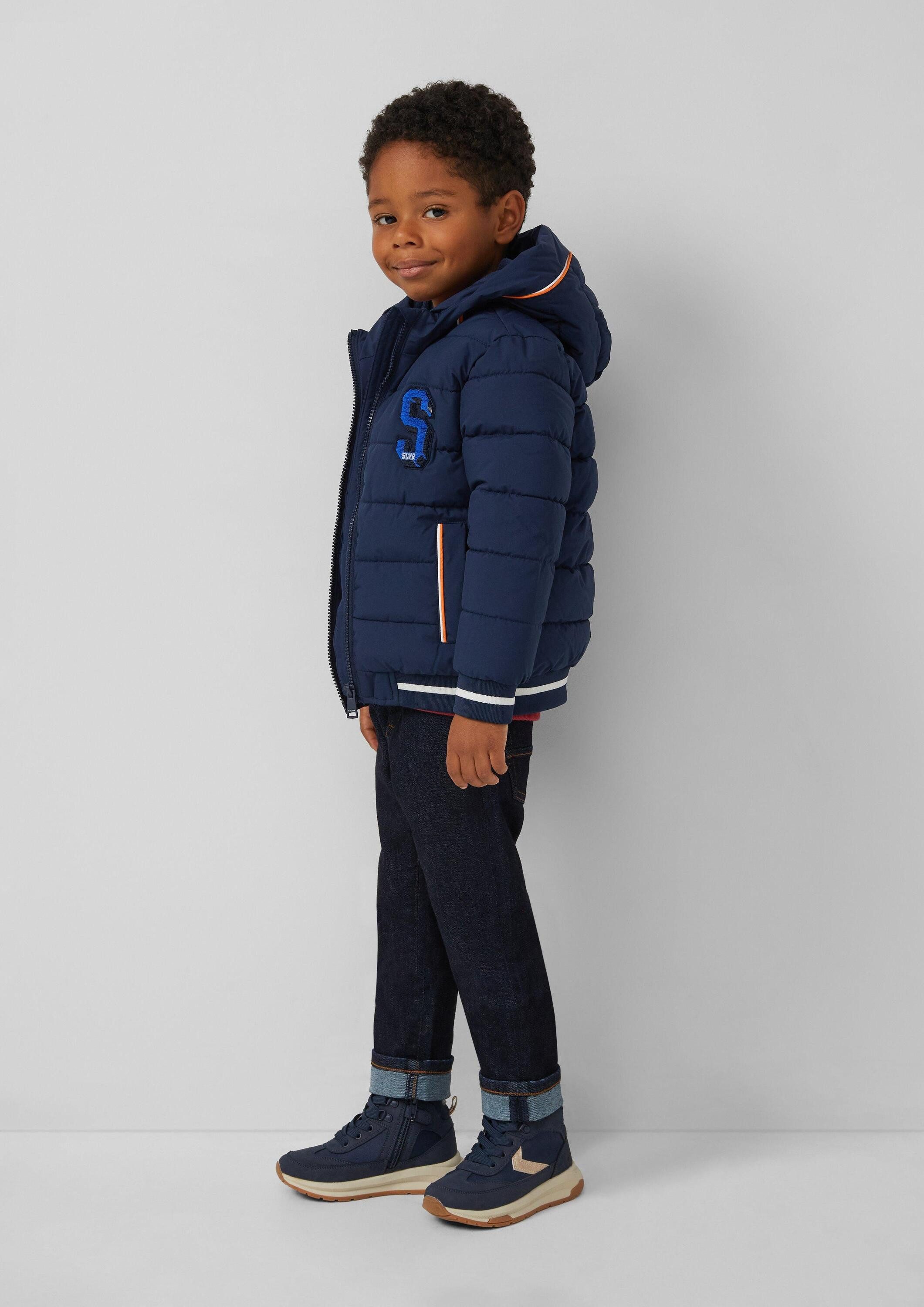 s.Oliver Winterjacke Outdoor-Jacke Pufferjacke mit Fleece-Futter und Kontraststreifen