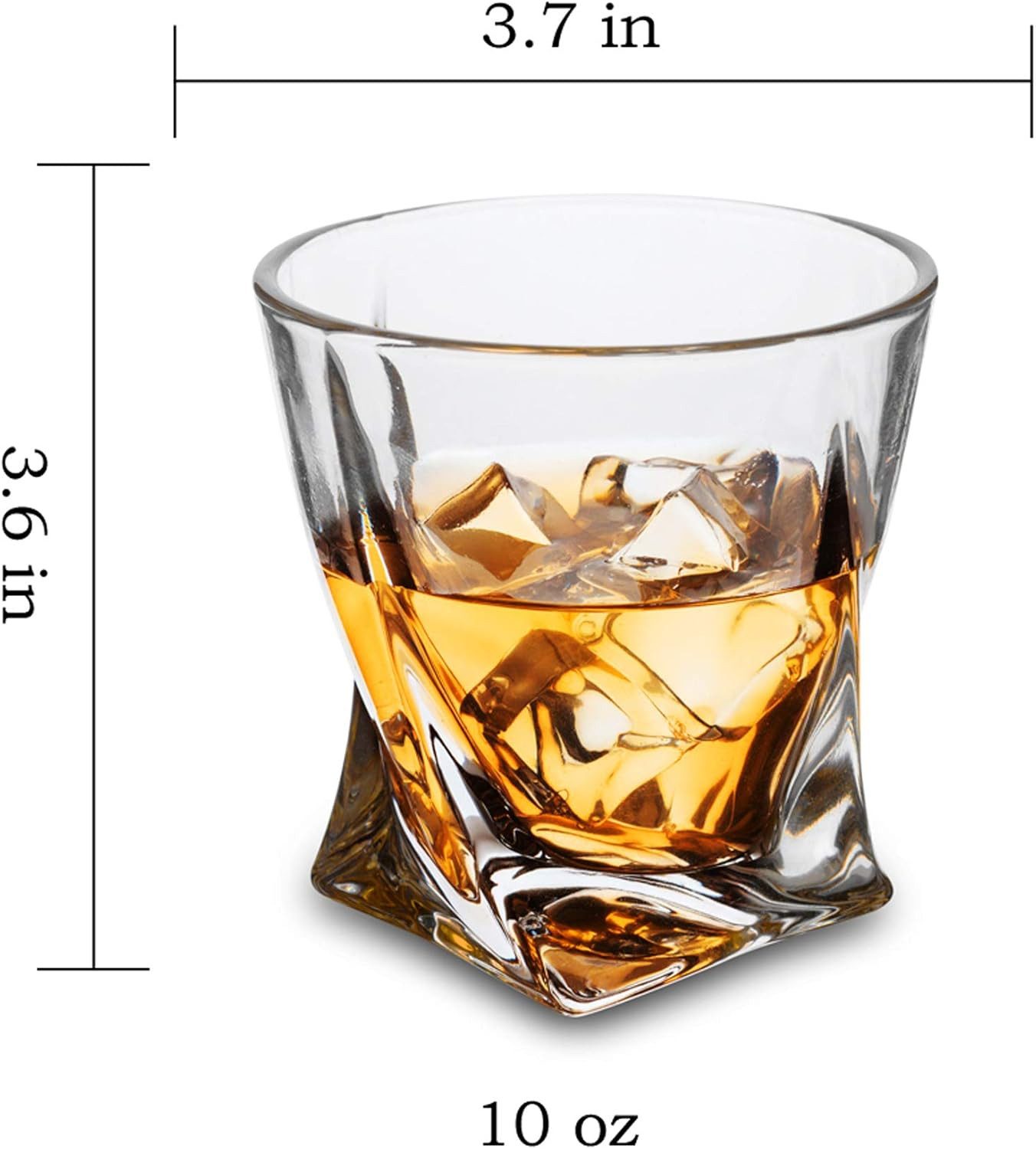 FELIXLEO Tumbler-Glas Whiskygläser 4er Set 10 Oz Heavy Base Cocktail Rum Wodka Geschenkset – Bild 2 von 5