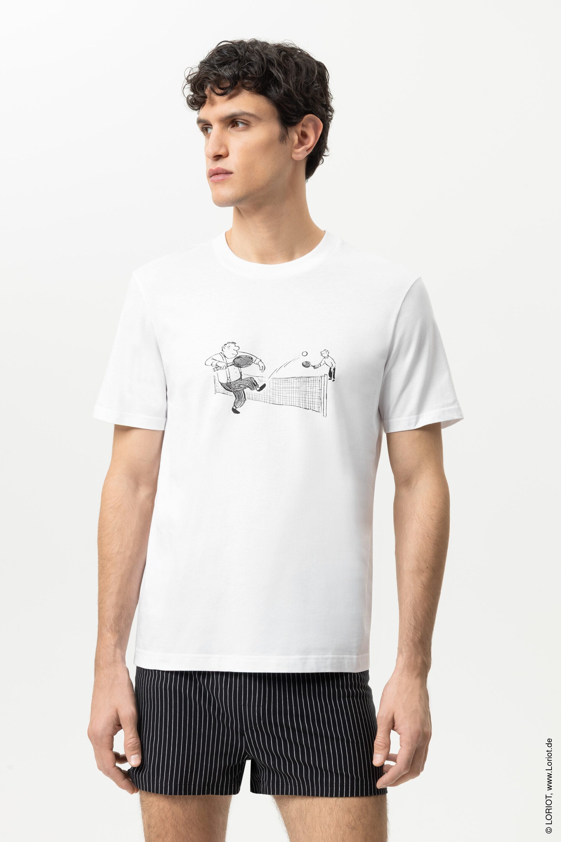 Mey Pyjamaoberteil Mey male T-Shirt kurzarm Serie mey x LORIOT (1-tlg) Limited Edition mit LORIOT