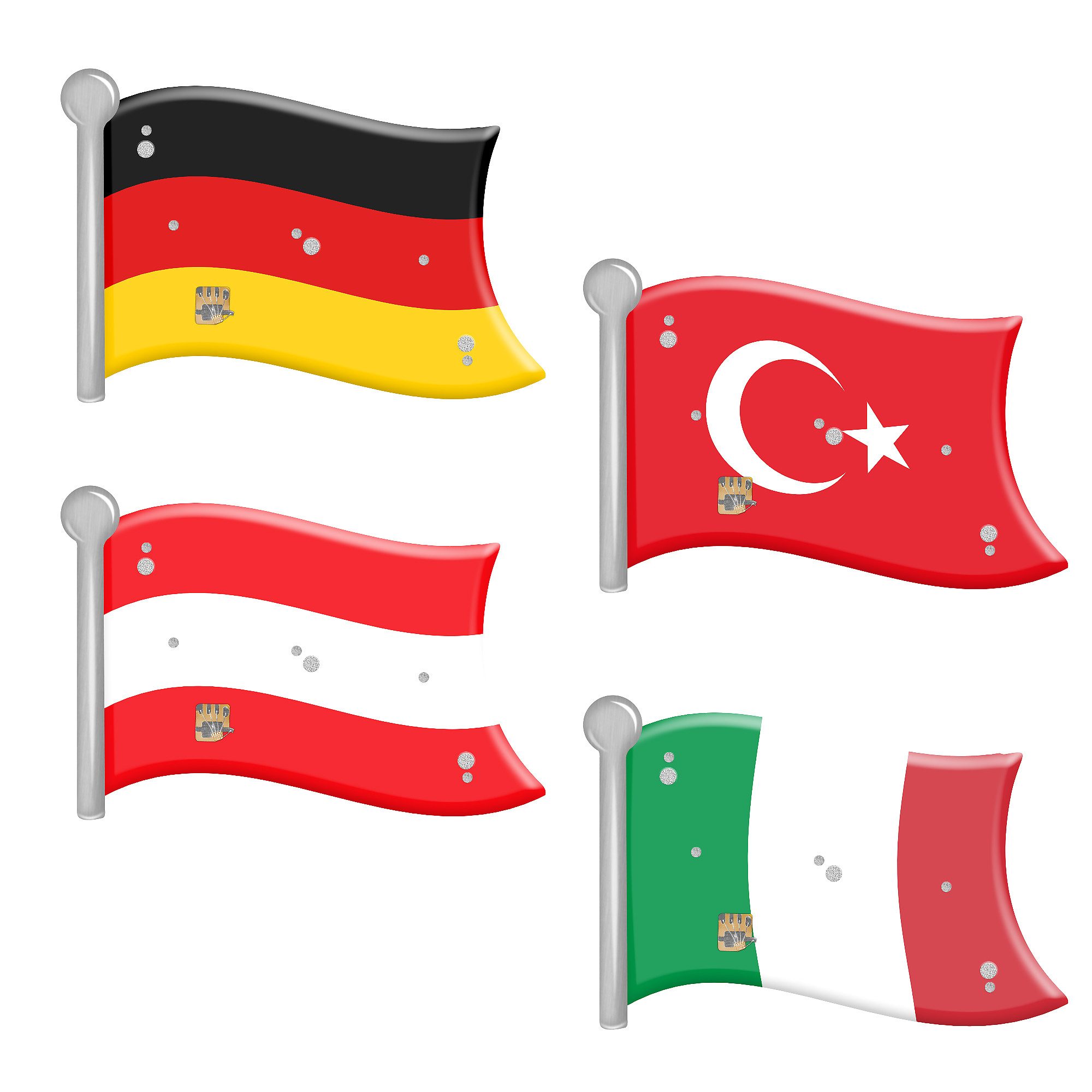 Taffstyle Anstecknadel Anstecker Led Blinklicht Fahne Fussball Pin Fanartikel Deutschland, EM WM Land Länderflagge Flagge Handball Eishockey Basketball – Bild 4 von 5