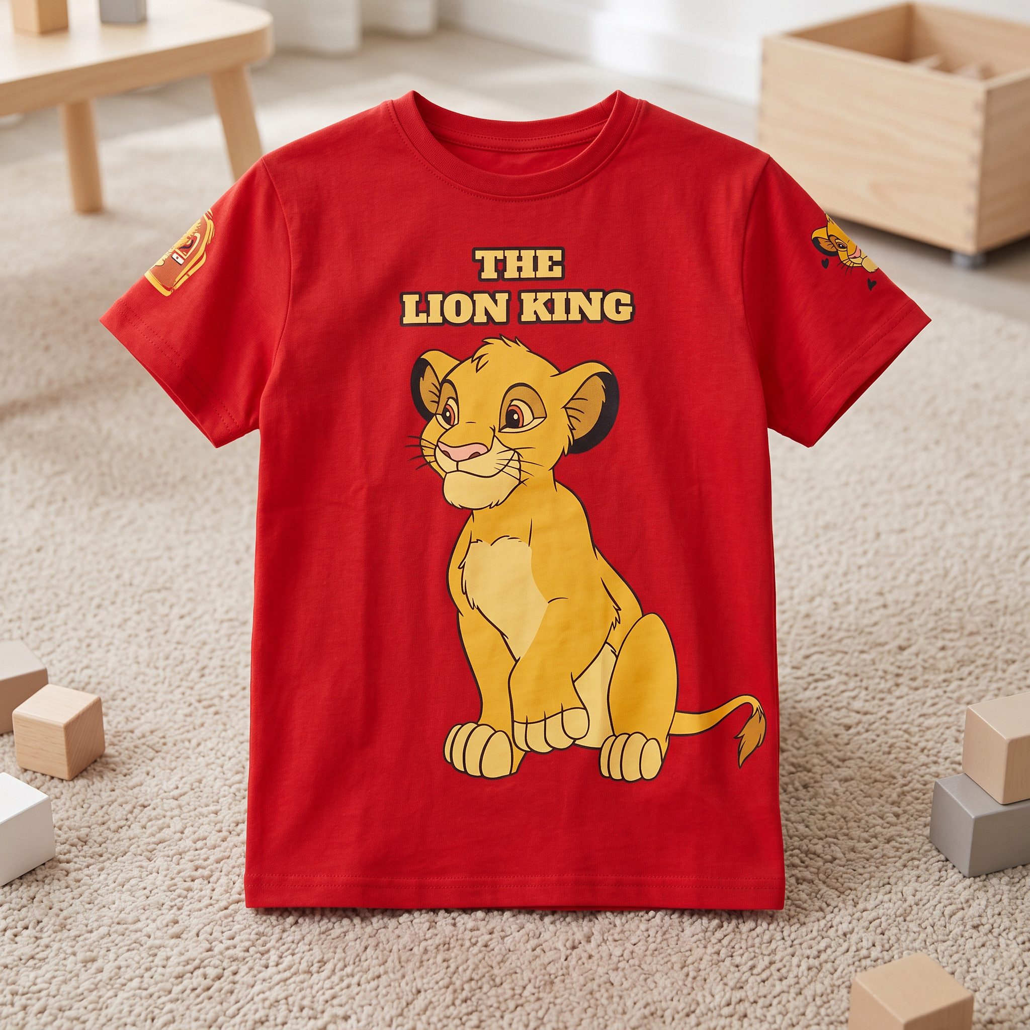 Disney The Lion King Print-Shirt Disney König Löwen Simba Kinder Jungen kurzarm T-Shirt Gr. 98 bis 128, 100% Baumwolle