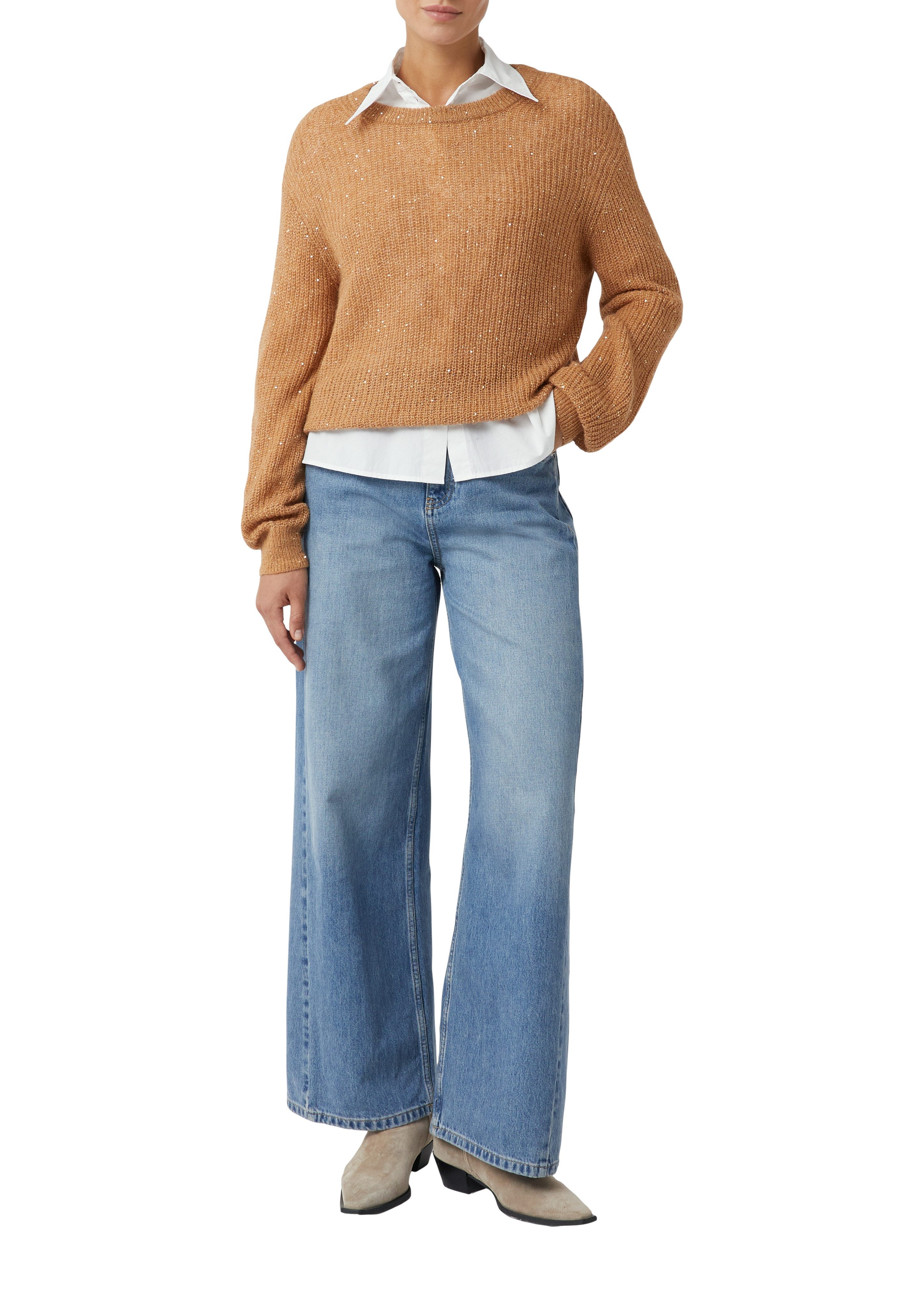 comma Strickpullover mit Glitzer-Details günstig online kaufen