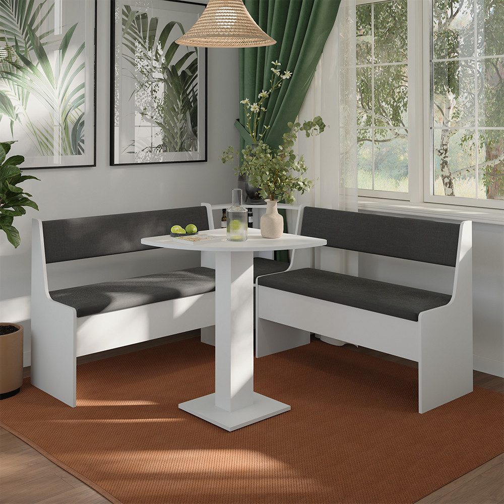 Vicco Sitzgruppe Roman, Weiß, 60 x 60 cm, (3-tlg)
