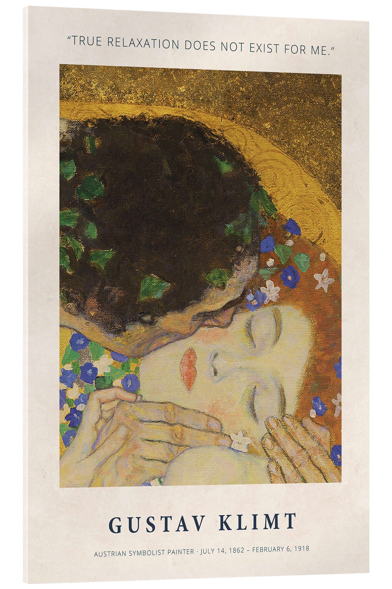 Posterlounge Acrylglasbild Gustav Klimt, True Relaxation does not Exist for Me, Schlafzimmer Vintage Malerei
