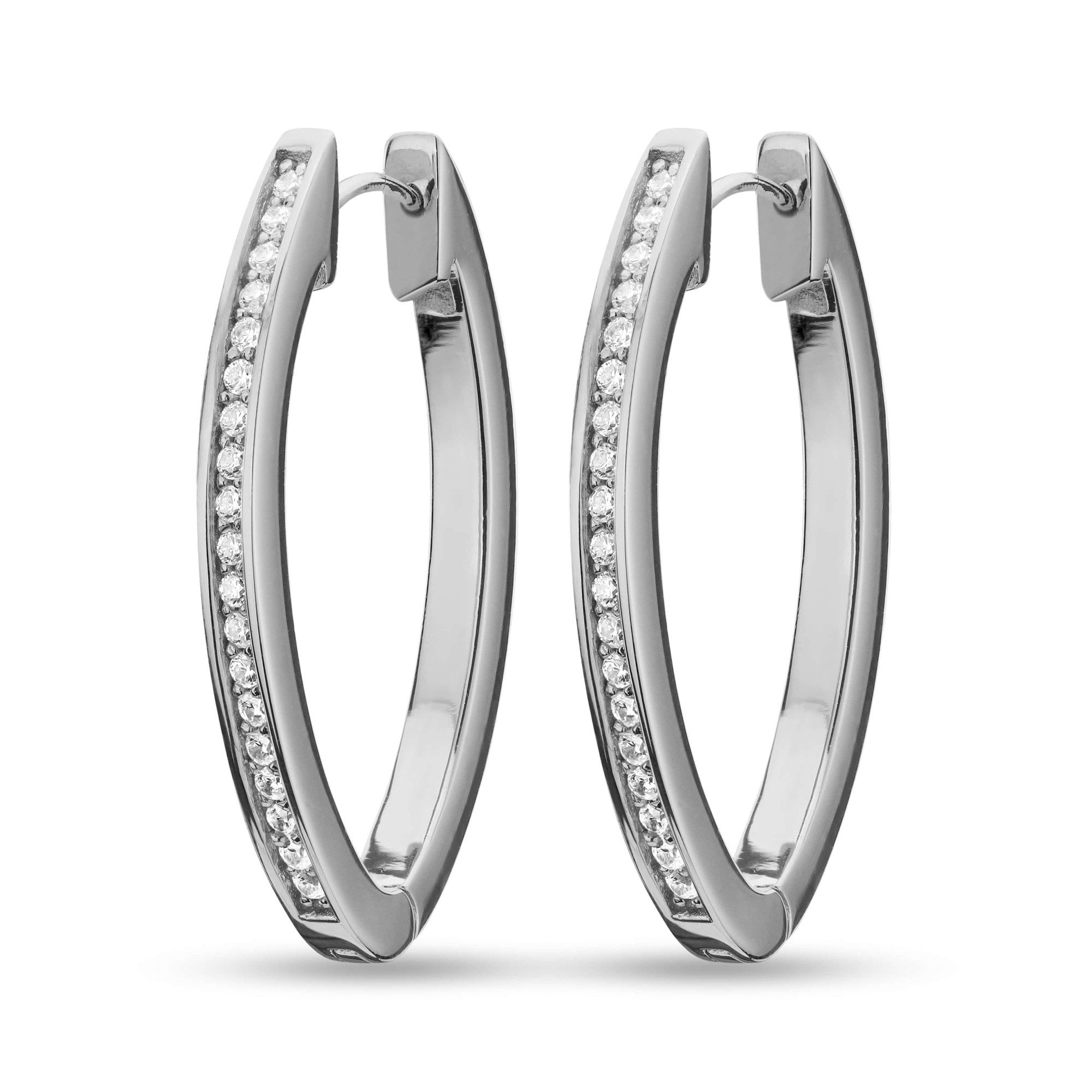 JETTE Paar Серьги-гвоздики Damen-Creolen 88184726NL, 925er Silber, Zirkonia, 2,6 cm