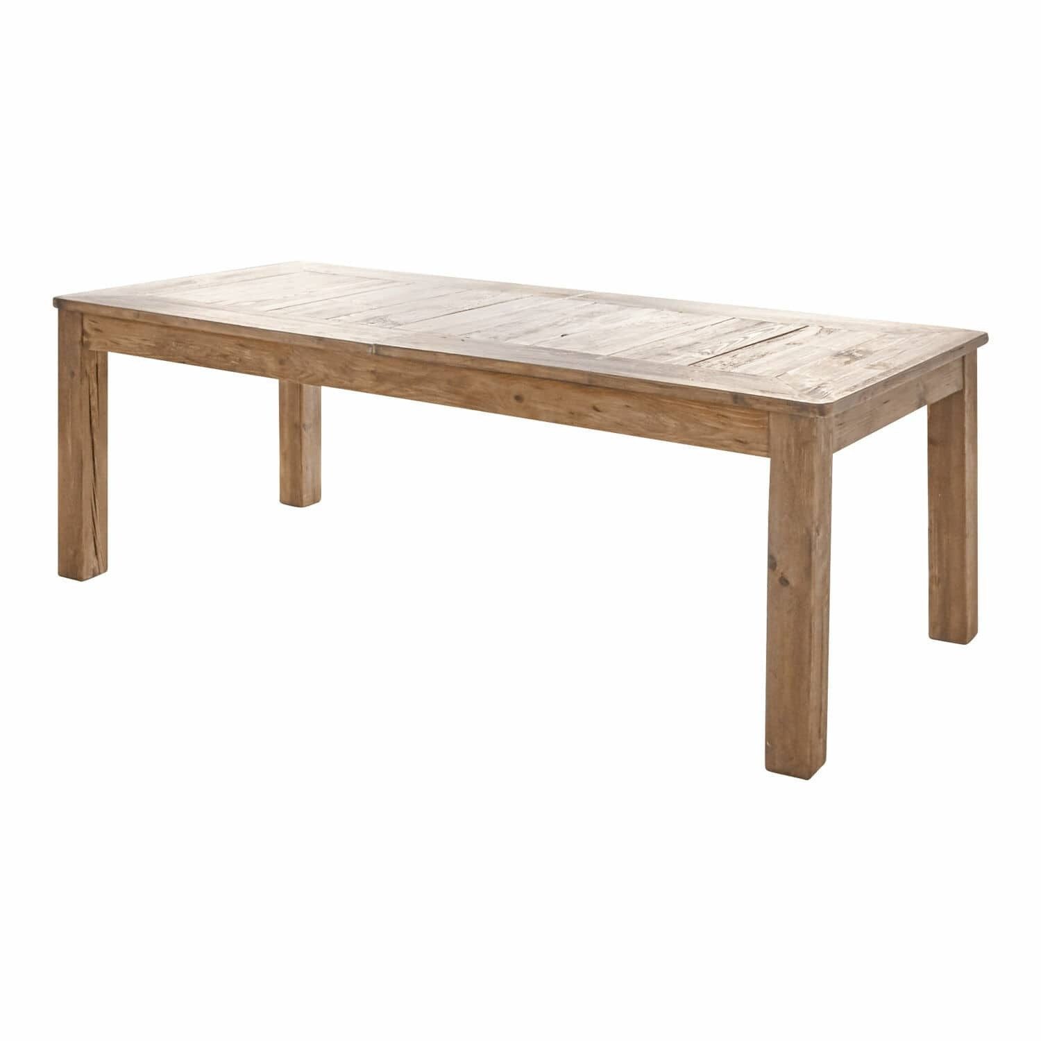Mirabeau Esstisch rustikaler Esstisch Amherst aus Kiefernholz mit Ausziehfunktion (naturbelassen & robust, ausziehbar auf 304cm, inkl. Einlegeplatten), Massivholztisch, Kiefernholz, Landhausstil, B 224cm, H 74cm, T 105cm