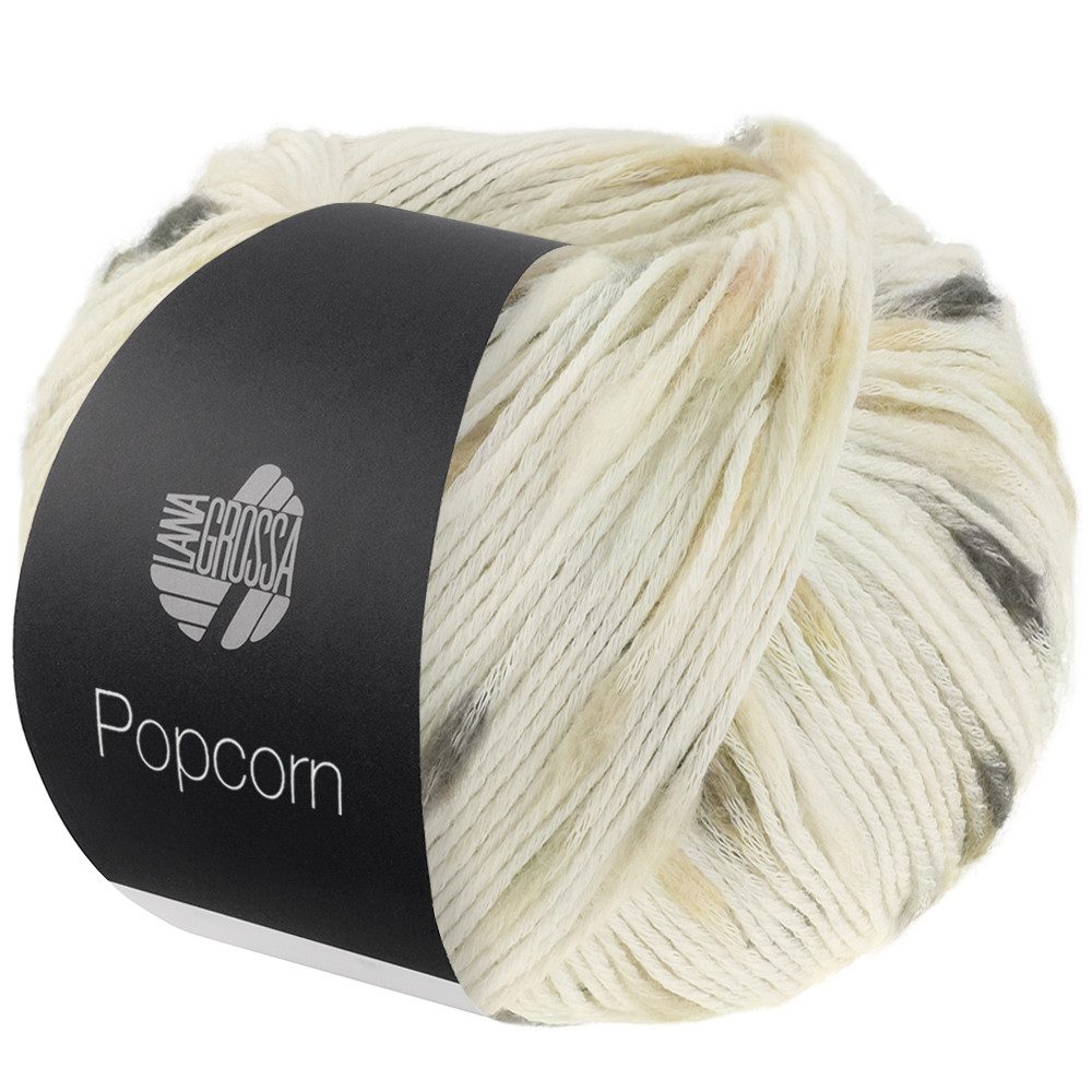 LANA GROSSA POPCORN Häkelwolle, 125 m (Effektnetzgarn gefüllt mit bunten, flauschigen Farbspots aus 100% Baumwolle), 50 g