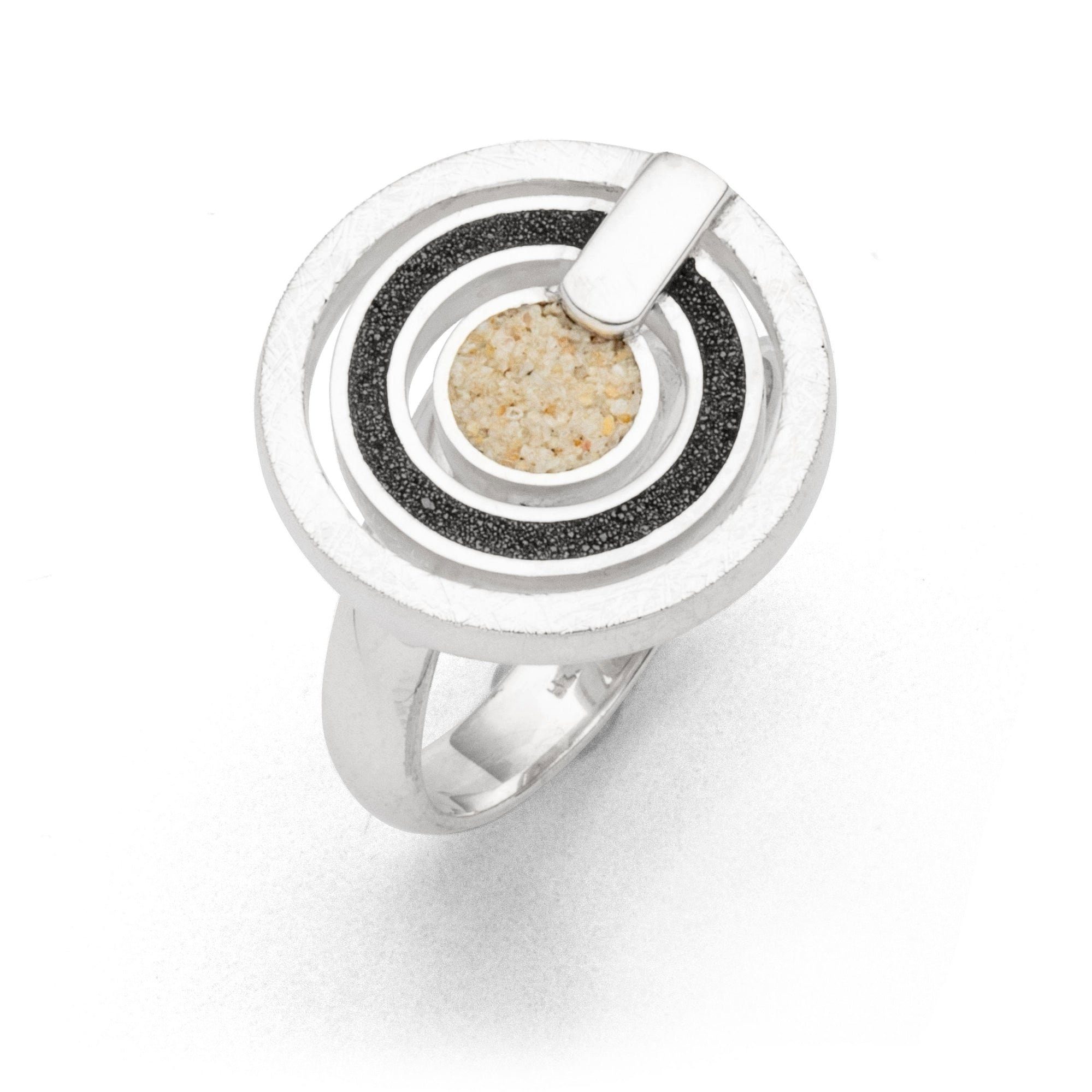 DUR Fingerring DUR Schmuck: Ring "Schwarzer Pirat groß" mit Strandsand und Lavasand R