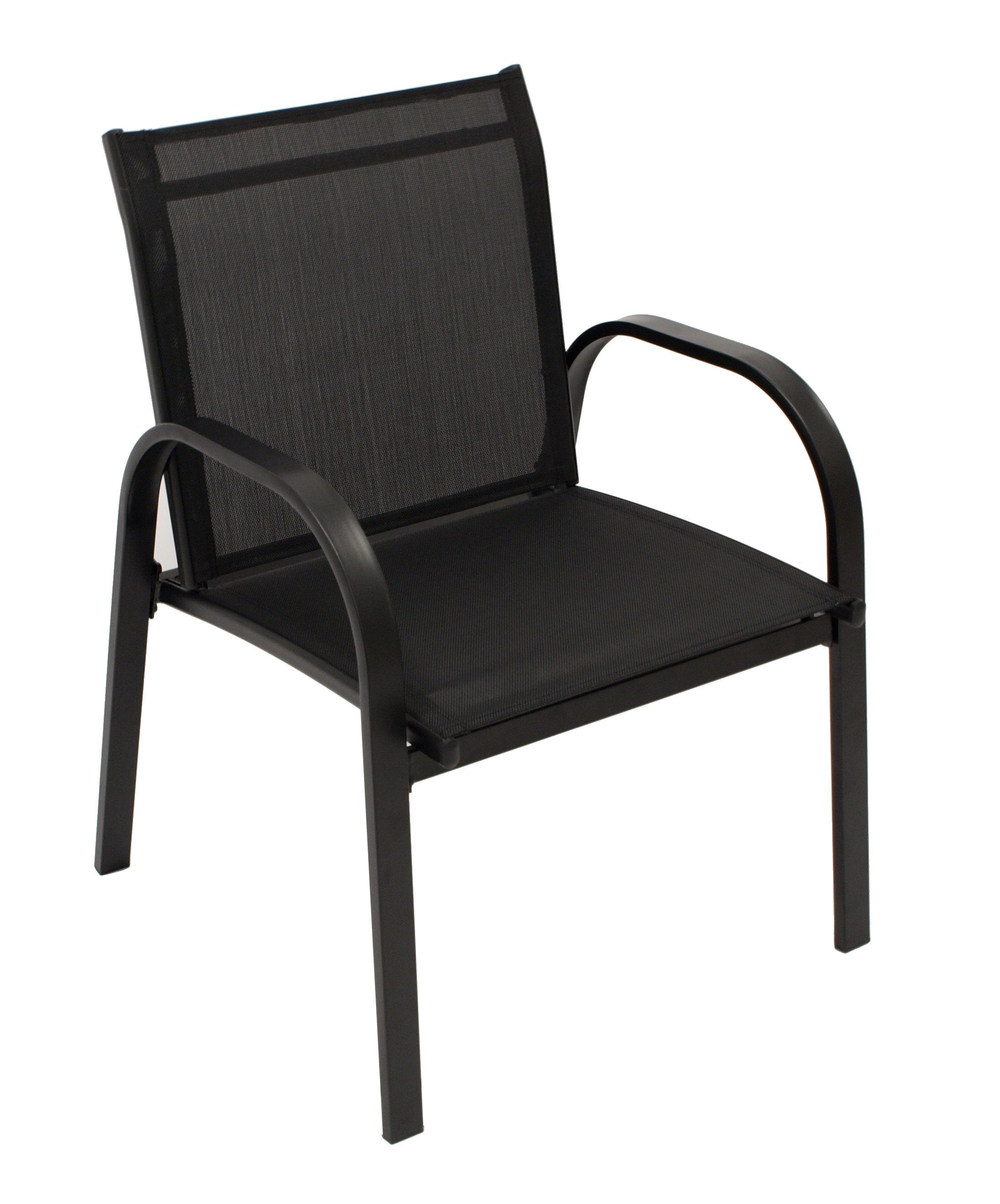 DEGAMO Gartenlounge-Set ARONA, (4-tlg), (2x Sessel, 1x Sofa, 1x Tisch), Metall + Kunstgewebe schwarz