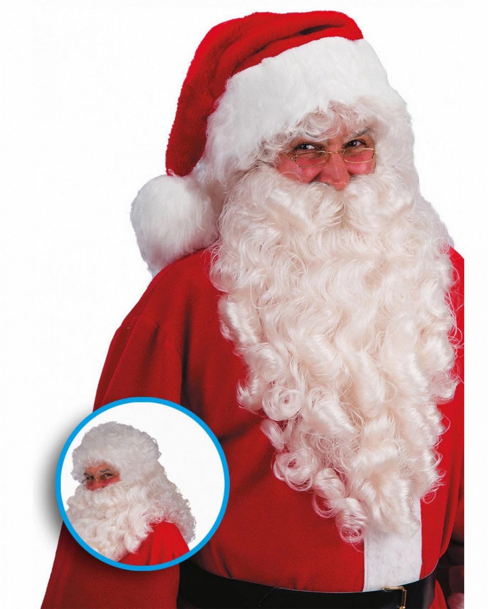 Kostüm-Perücke Weihnachtsmann Nikolaus Perücke mit Bart 60cm