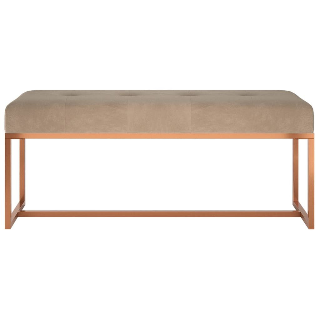 furnicato Truhenbank Beige Samtbank 110 x 36 x 45 cm – Multifunktionale Sitzgelegenheit