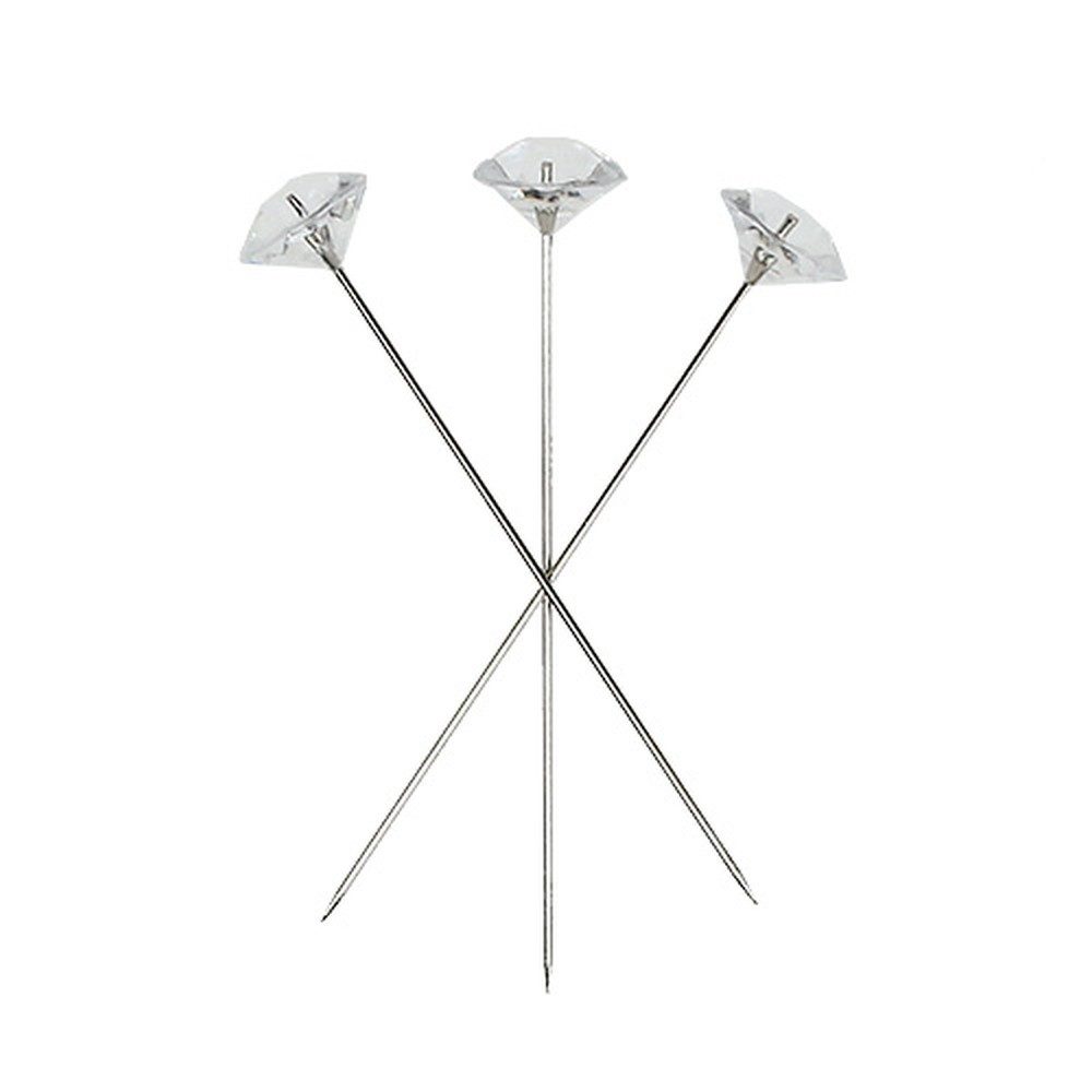 H&R The wire man Bastelperlen Elegante Dekostecknadeln mit funkelndem Kunststoffkopf für, 55 Stück