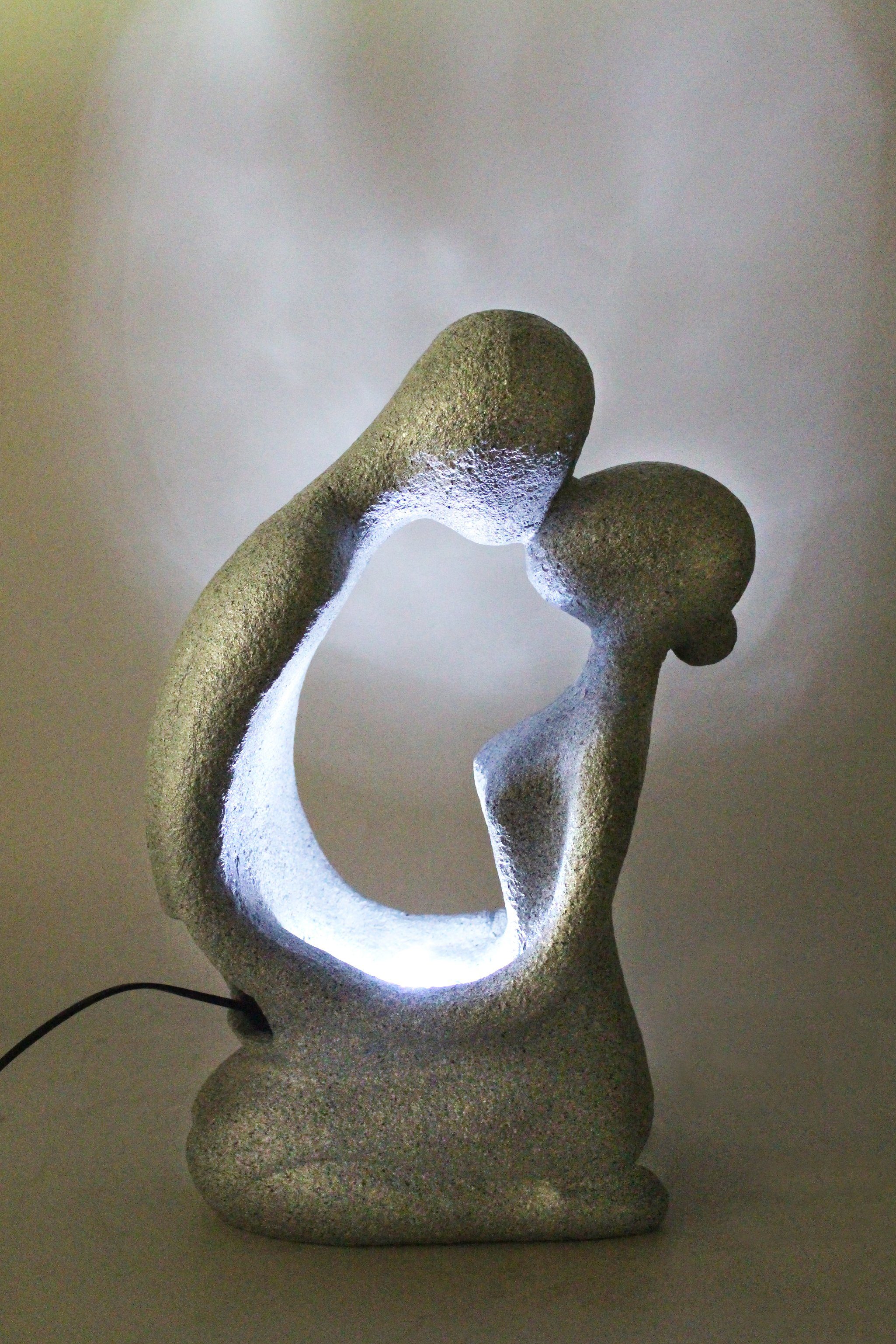 Arnusa Zimmerbrunnen Brunnen Modern Pärchen 48 cm in Granit-Optik Gartenbrunnen, für Innen und Außen Skulptur
