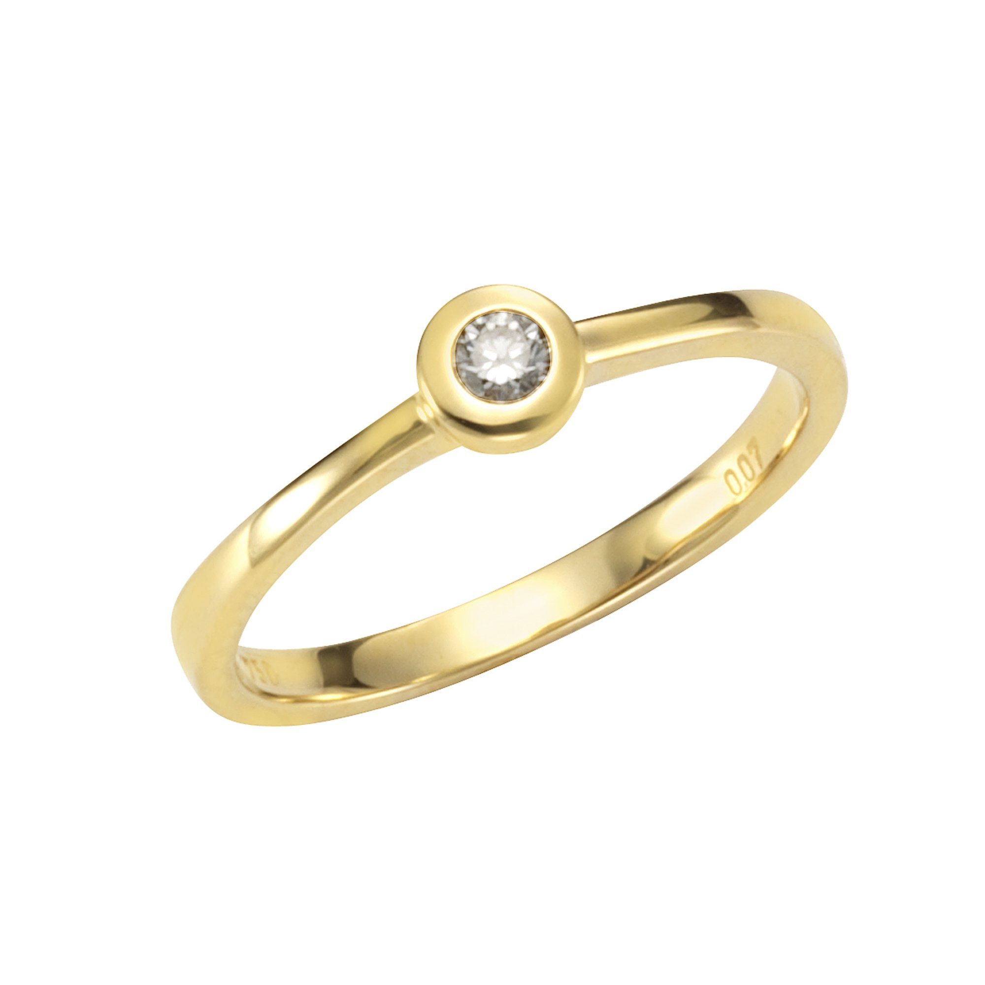 Fingerring Gold 750 mit Brillant 0,07ct.