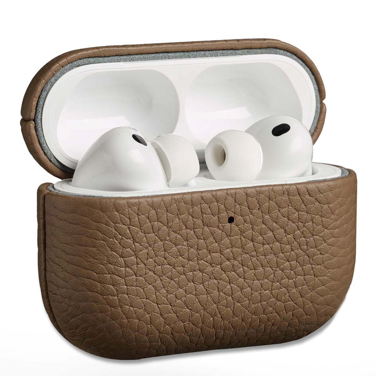 Accezz Kopfhörer-Schutzhülle Accezz Echtleder Case Apple Airpods Pro 3 - Taupe