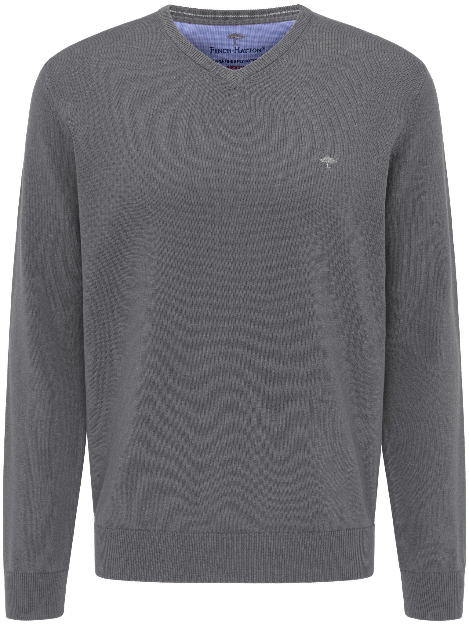 FYNCH-HATTON Strickpullover FYNCH-HATTON Pullover mit V-Kragen (1-tlg) mit V-Ausschnitt