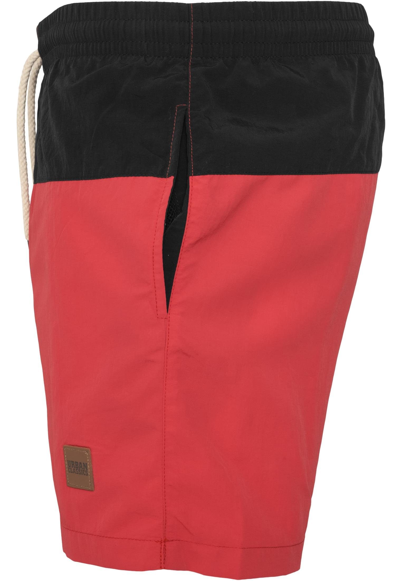 URBAN CLASSICS Shorts Herren blk/red Swim Badeshorts