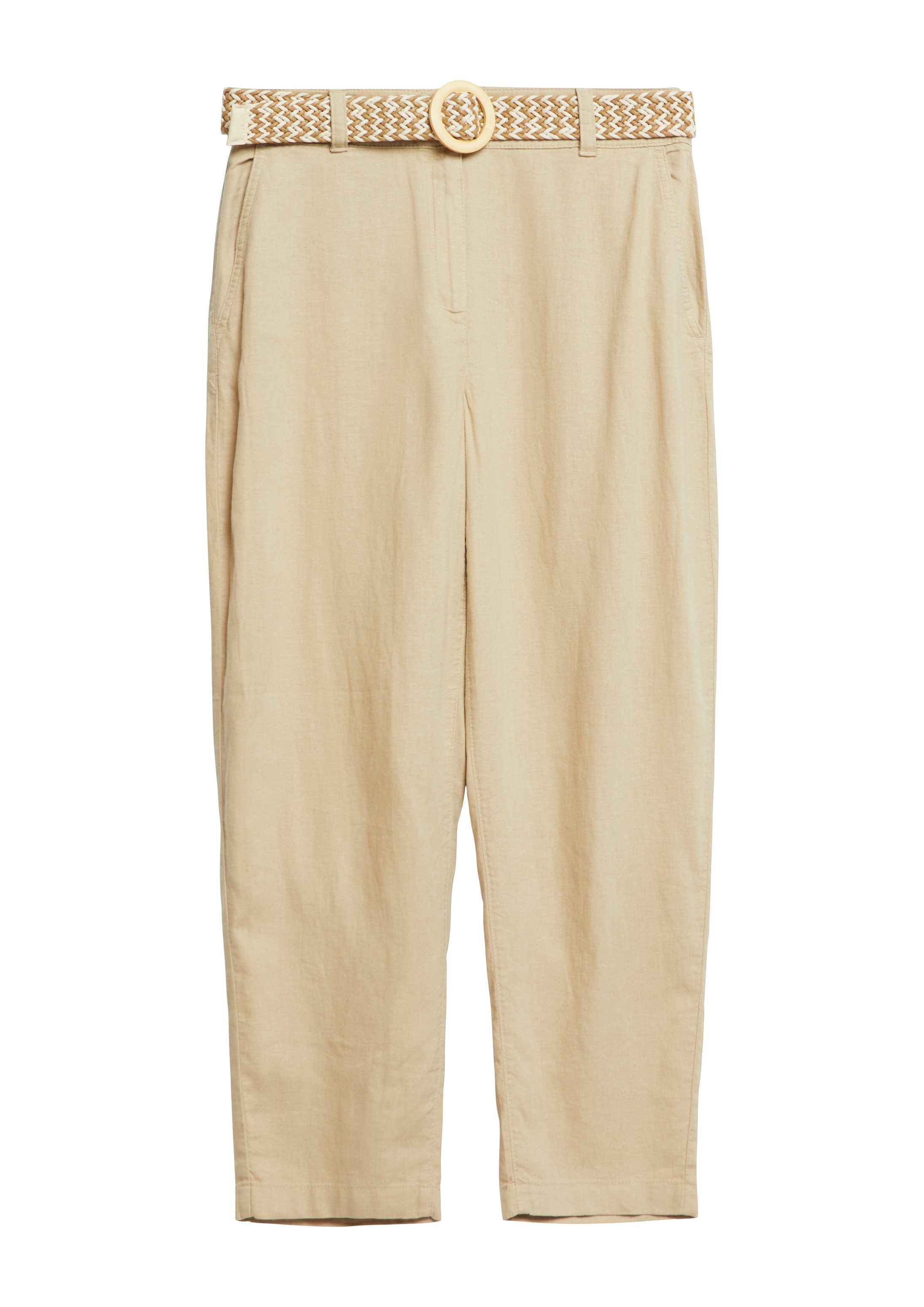 s.Oliver Chinos Hose Cropped Chino mit Gürtel