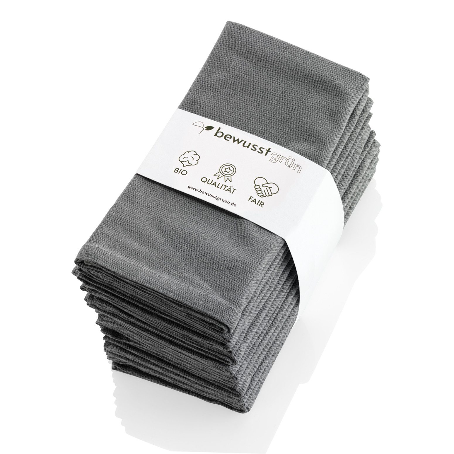 BewusstGrün Stoffserviette 12 Эко-товарe & Faire Stoffservietten, (45 x 45 cm, 12 St., Set Салфетки Stoff aus 100% Bio-Baumwolle), Aufwertung des gemeinsamen Esstisches für Anlässe und Alltag