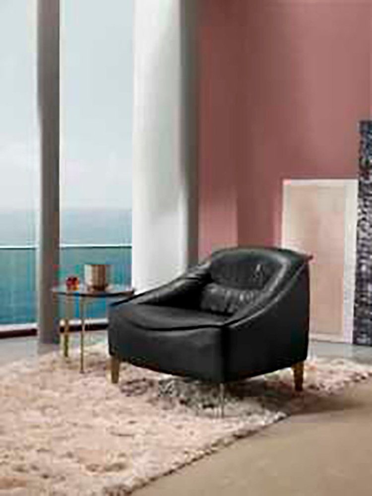 JVmoebel Sessel Design Relax Modern Schwarz Sessel Lounge Sitzer Luxus Polster Sessel Leder