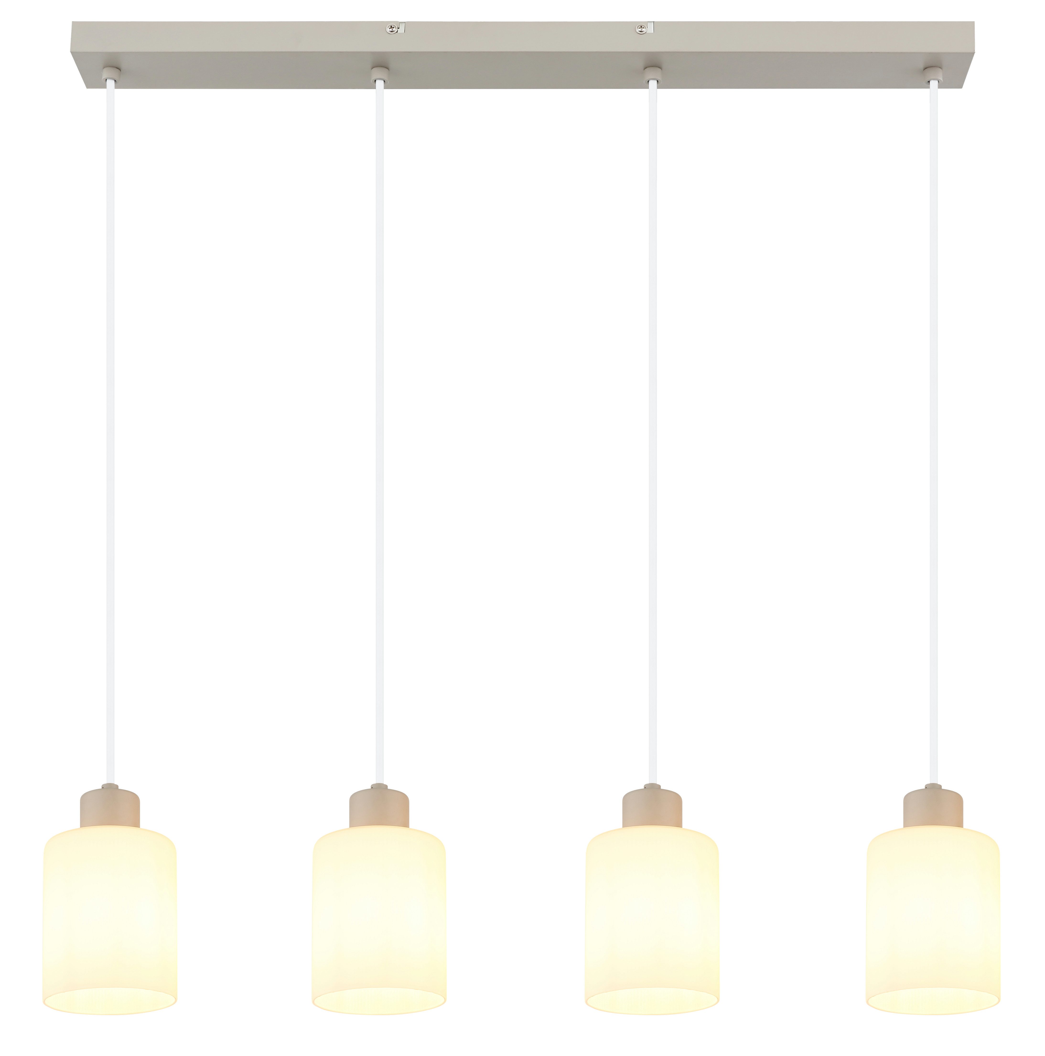 GLOBO LIGHTING Hängeleuchte TRENT, Leuchtmittel wechselbar, Sandfarbene Hängeleuchte mit Glas opal, höhenverstellbar