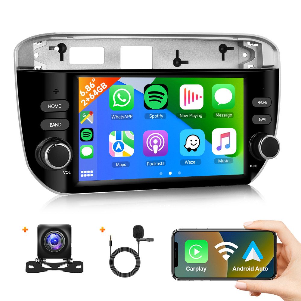 Android GPS 7 Zoll Touchscreen für Fiat Punto 2012-2015 Autoradio