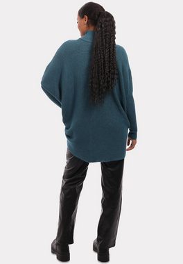 YC Fashion & Style Longpullover Stehkragen-Pullover in gerippter Elastik-Qualität (1-tlg) in Unifarbe, mit Stehkragen