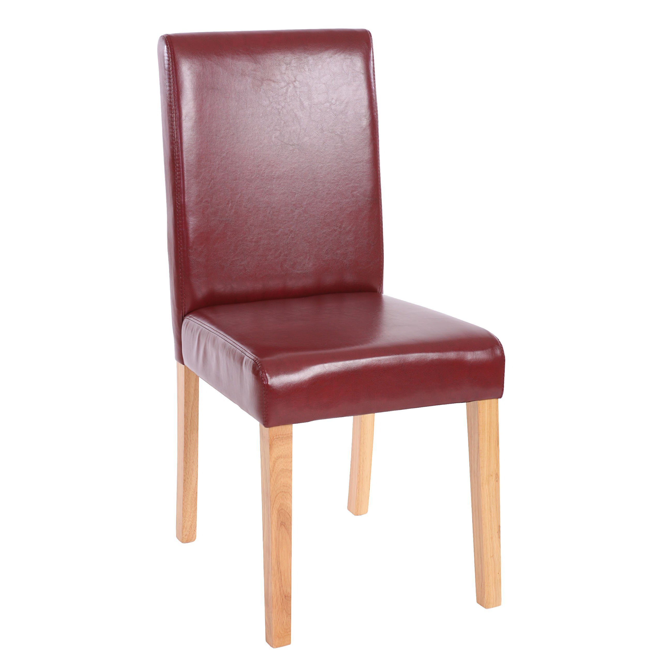 MCW Esszimmerstuhl Littau Kunstleder 2er-Set Kunstleder Rot-Braun Helle Bei günstig online kaufen