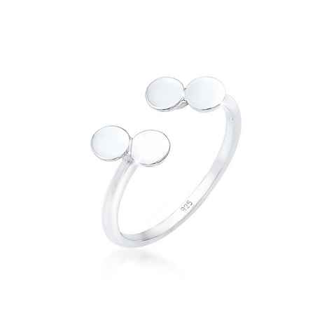 Elli Fingerring Kreis Geo Look Offen Verstellbar Trend 925 Silber