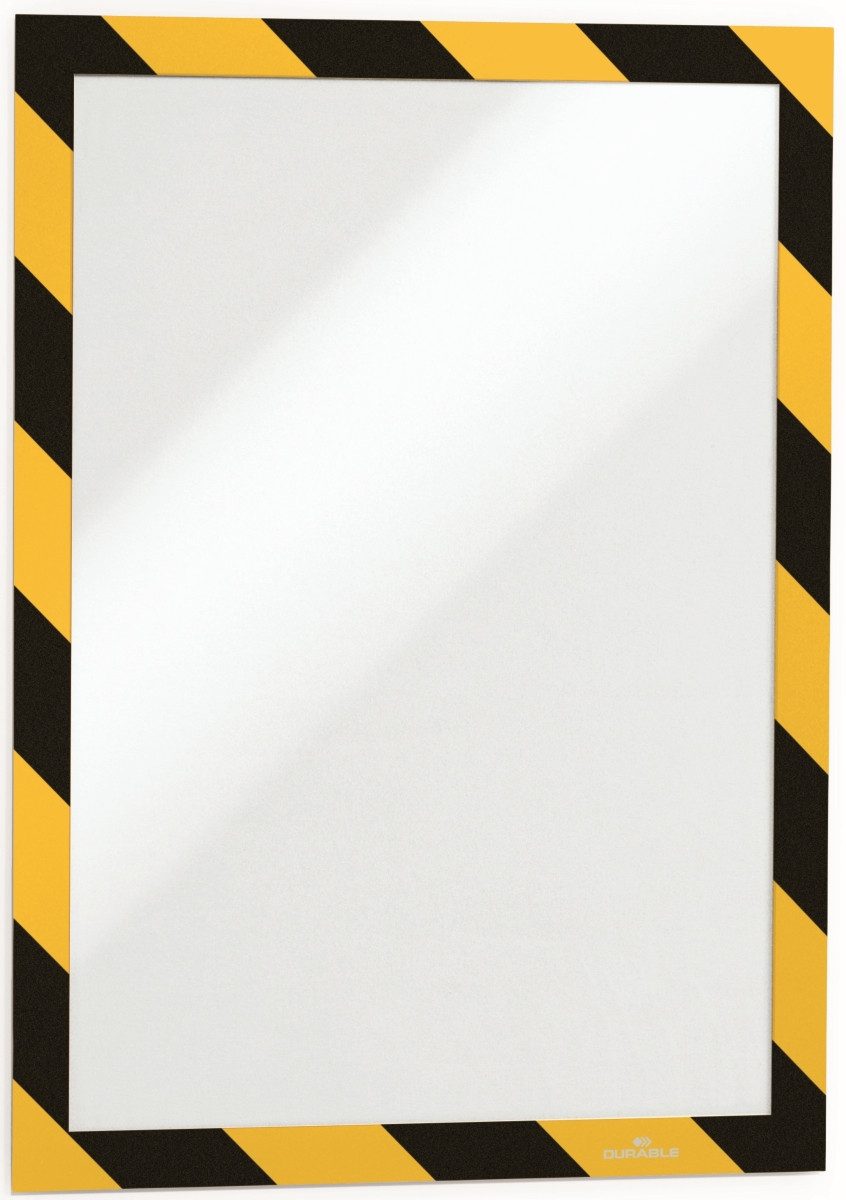 DURABLE Fächermappe Informationsrahmen Duraframe Security A4 VE=2 Stück gelb/schwarz