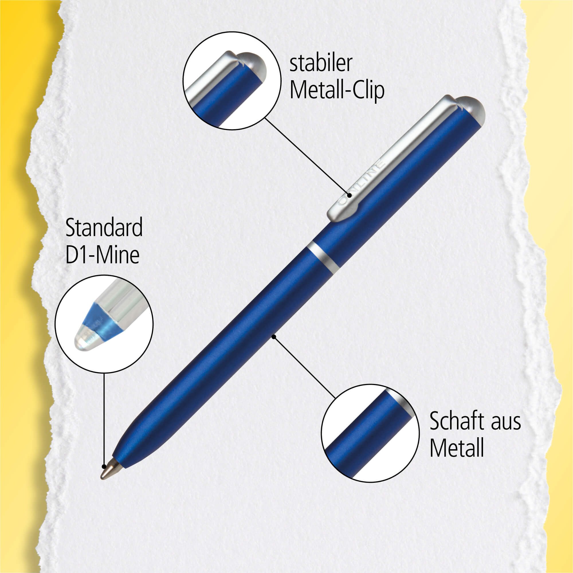 Online Pen Kugelschreiber Mini Portemonnaie Drehkugelschreiber, inkl. Standard D1-Qualitätsmine, blauschreibend – Bild 4 von 5