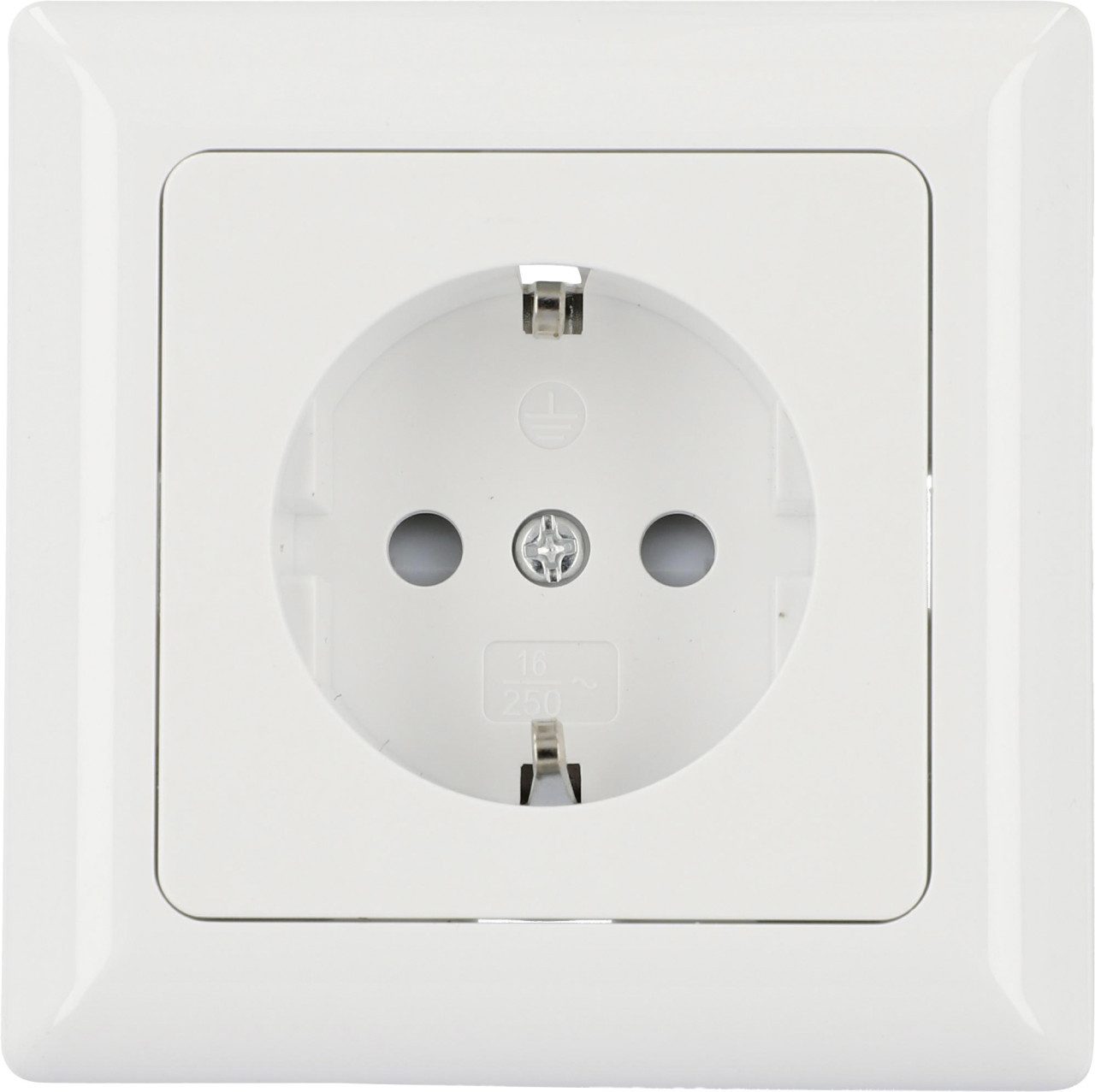 UNITEC Steckdose Unitec Steckdose mit Rahmen ultraweiß, Serie Genua