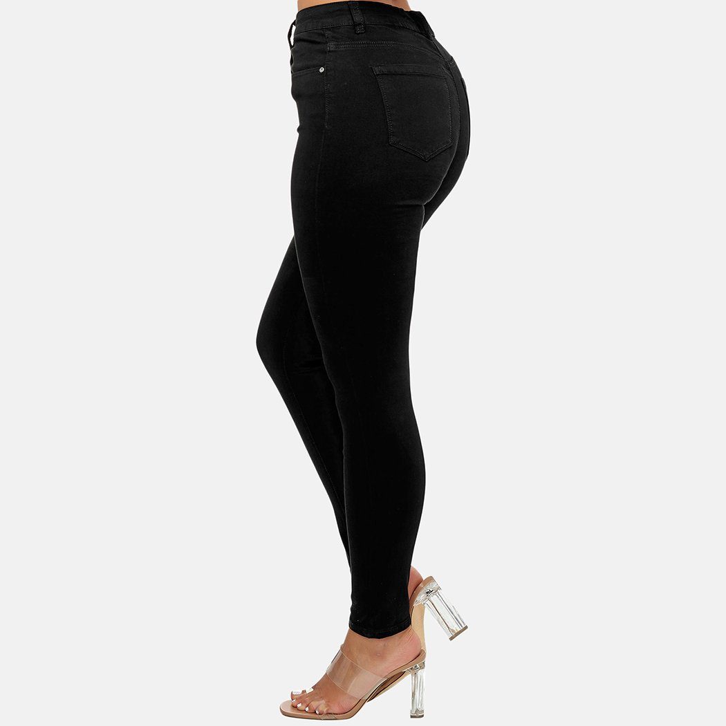 Elara High (1-tlg) Super Waist High-waist-Jeans Hose Damen Elara Schwarz