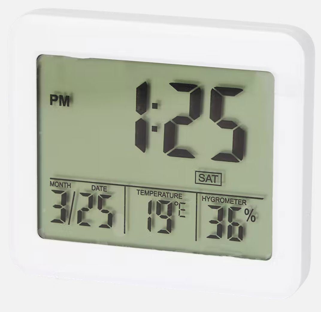Spectrum Raumthermometer Innenraumthermometer mit Uhr Thermo-Hygrometer
