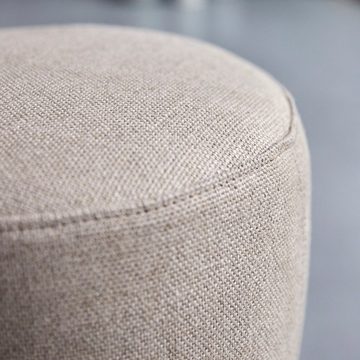 Tikamoon Sessel Drum Sitzhocker Linen aus massivem Eichenholz