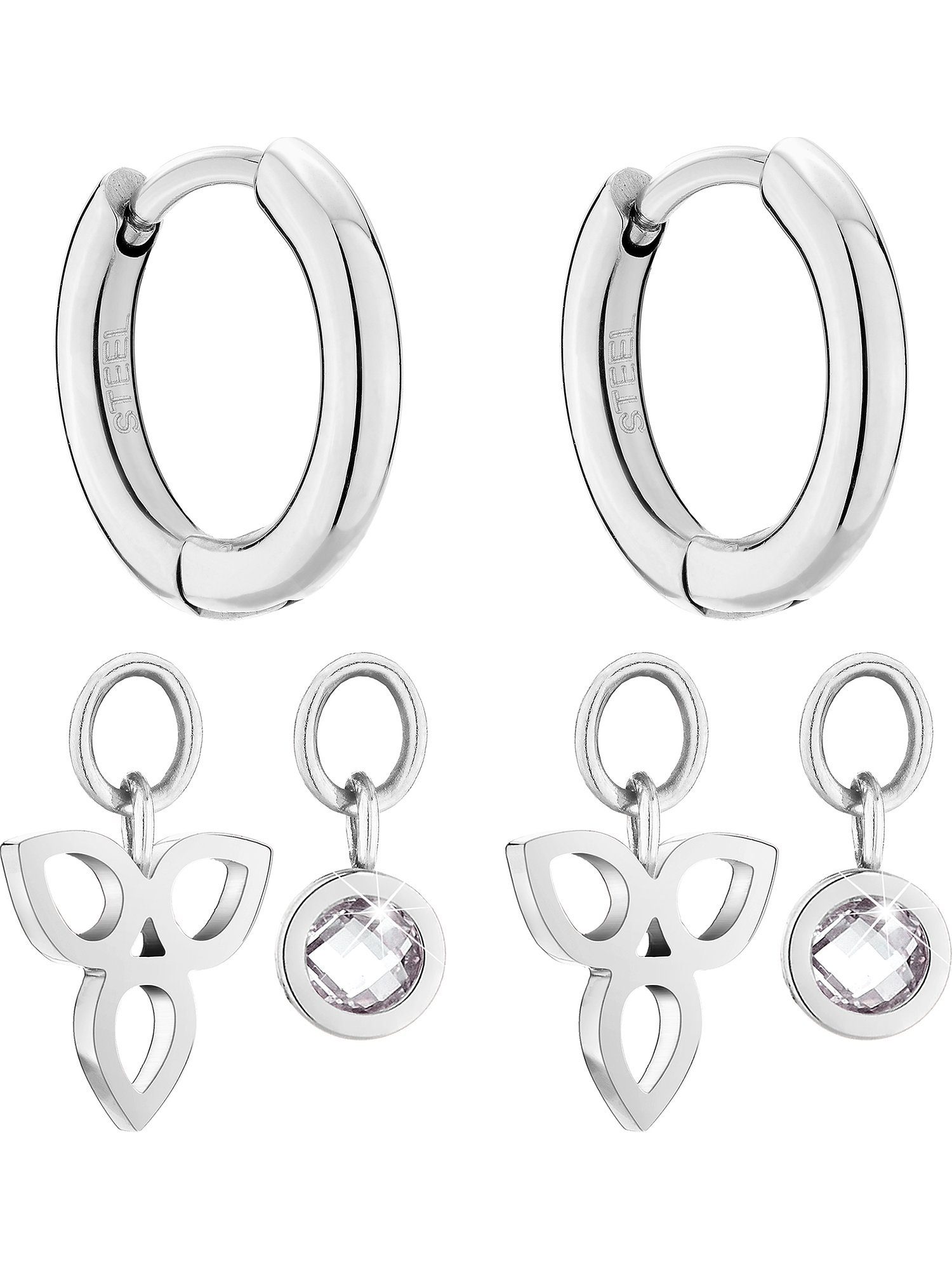 Tamaris Paar Creolen Tamaris Damen-Creolen Edelstahl 1 Zirkonia (Paar)