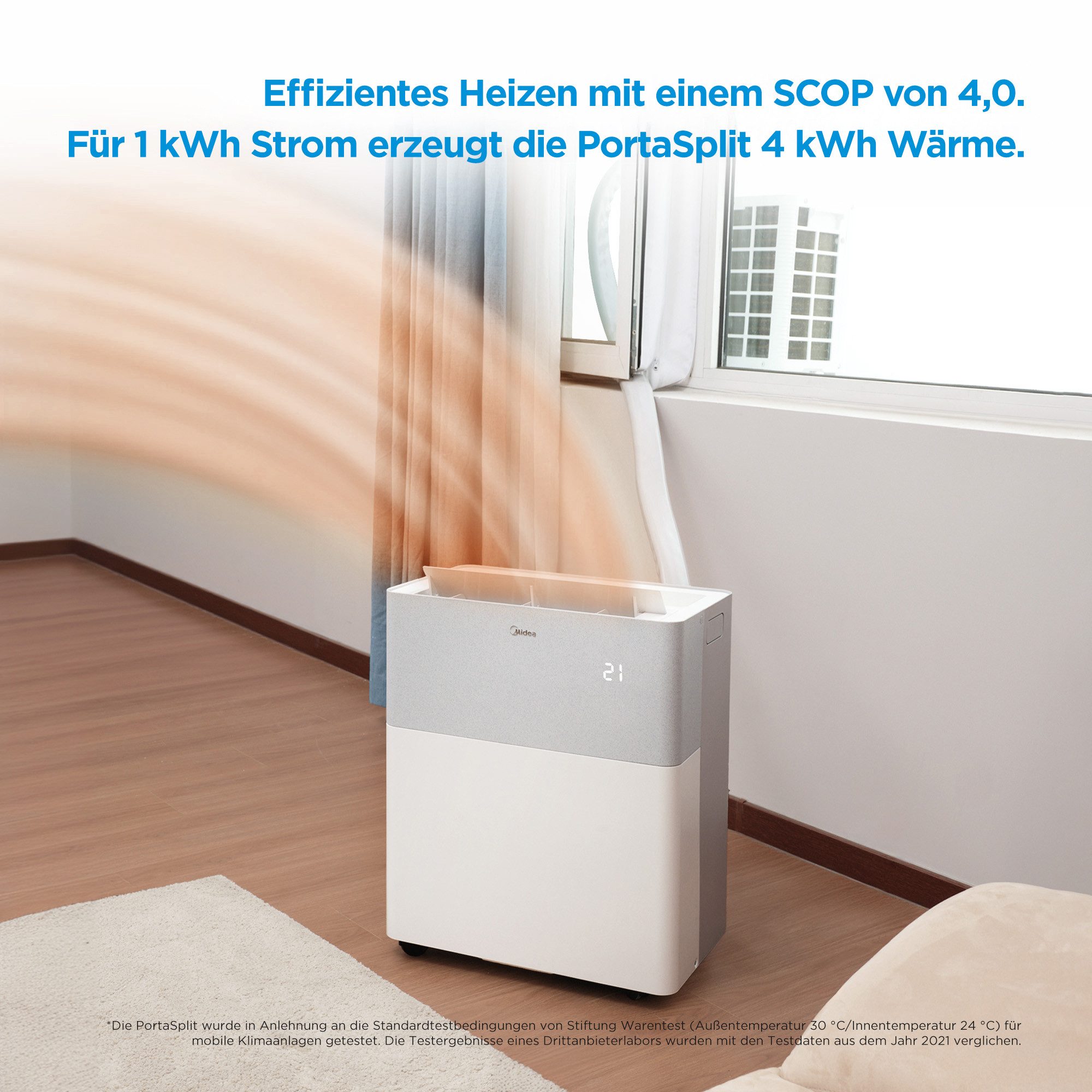 Midea PortaSplit air conditioner, only 39 dB(A) in silent mode², 4-in-1 portable air conditioner