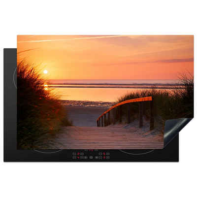 MuchoWow Herdblende-/Abdeckplatte Strand - Sonne - Farben, Vinyl, (1 tlg), 80x52 cm, Induktionskochfeld Schutz für die küche, Ceranfeldabdeckung