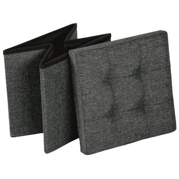tectake Sitzhocker Faltbarer Sitzwürfel aus Polyester mit Stauraum (1), faltbar