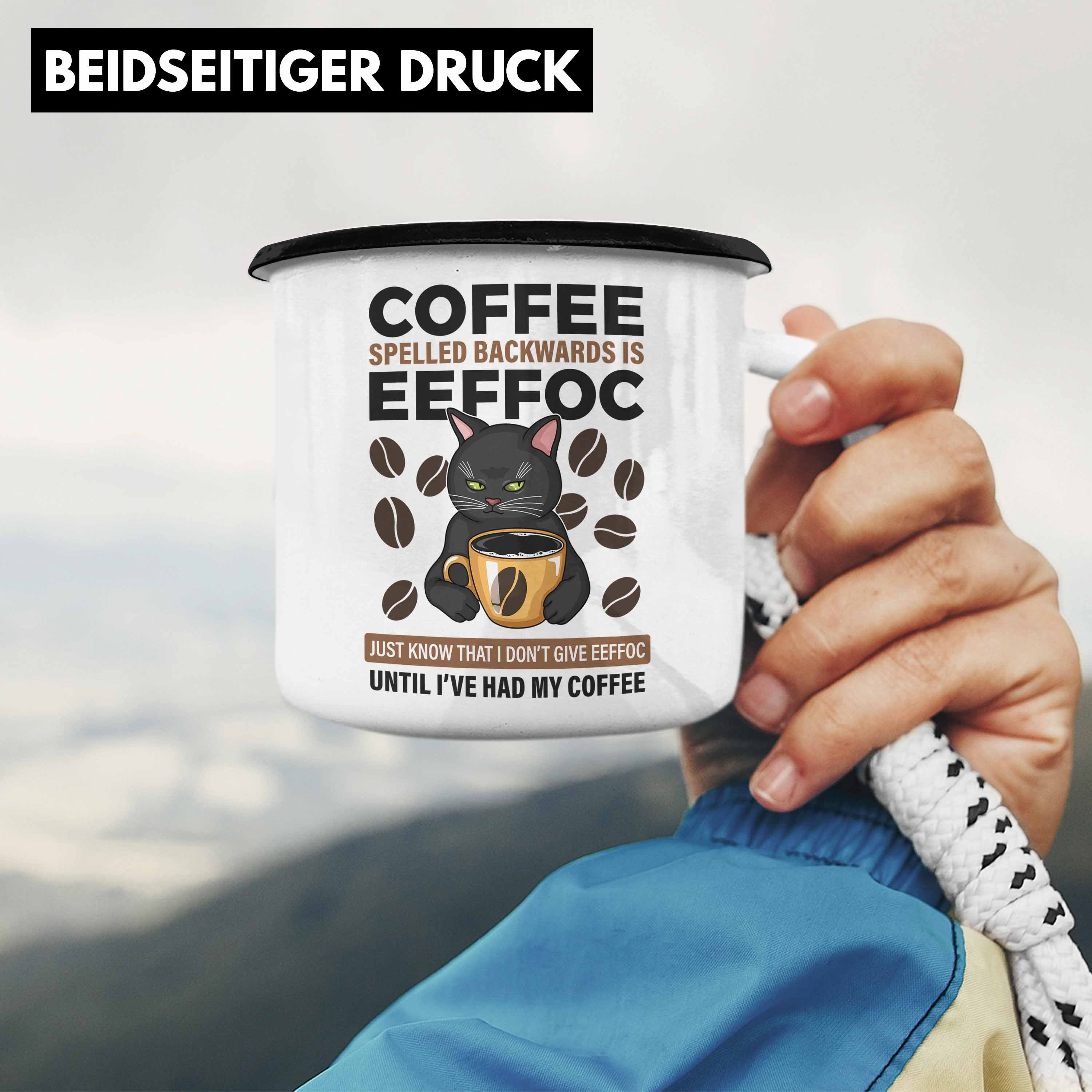 Effoc - Coffee - Backwards Arbeitskollege - Lustiger Männer Trendation Tassen Lustige Is Spruch Trendation KaffeeEmaille Thermotasse Frauen Schwarz Spelled Tasse Geschenk Emaille Für