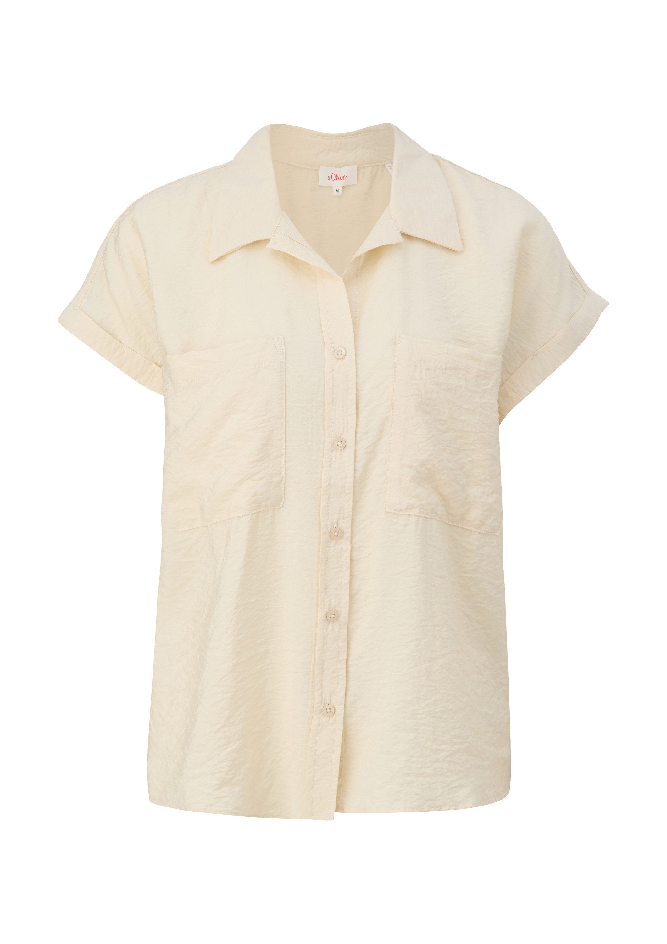 s.Oliver Kurzarmbluse Bluse Viskose-Bluse im Relaxed Fit mit Hemdkragen günstig online kaufen