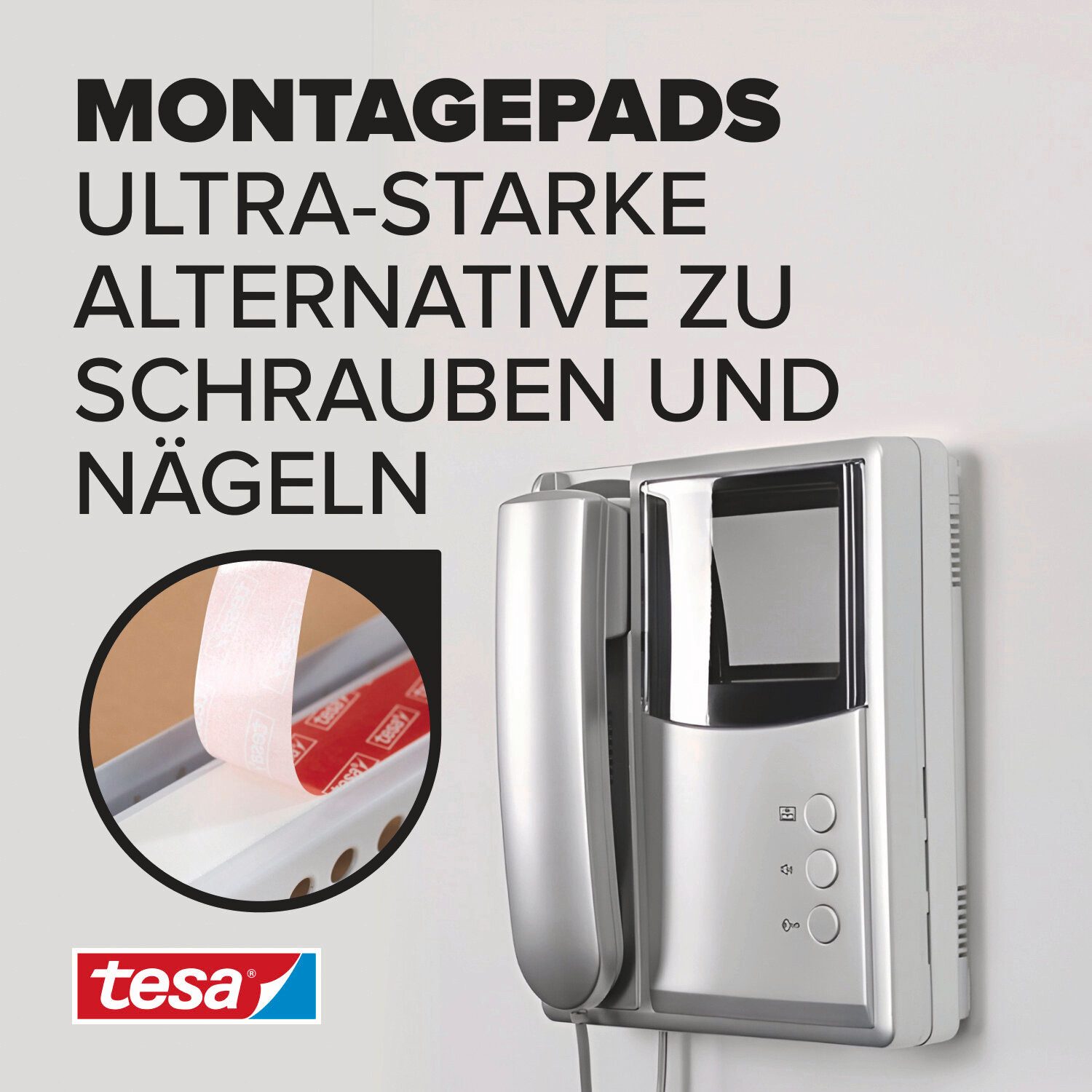 tesa Doppelklebeband POWERBOND Ultra Strong Klebepads (Packung, 9-St) max. 6 kg - 9er Pack