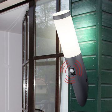 etc-shop LED Außen-Stehlampe, Leuchtmittel inklusive, Warmweiß, 3er Set Wand Fackel Außen Lampe Bewegungsmelder Fassaden