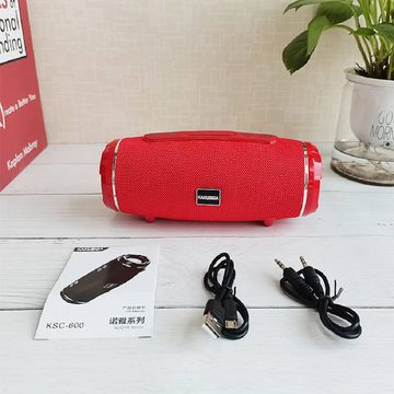 Kaku Tragbarer 5.0 Speaker 360 Stereo Surround LED Beleuchtung Rot Bluetooth-Lautsprecher