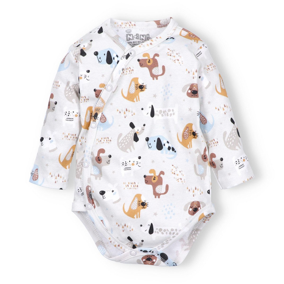 NINI Langarmwickelbody Floral Unisex Kinder (1-tlg) Langarm Einteiler, Body, Longsleeve-Body, Bodysuit, Stretchbody