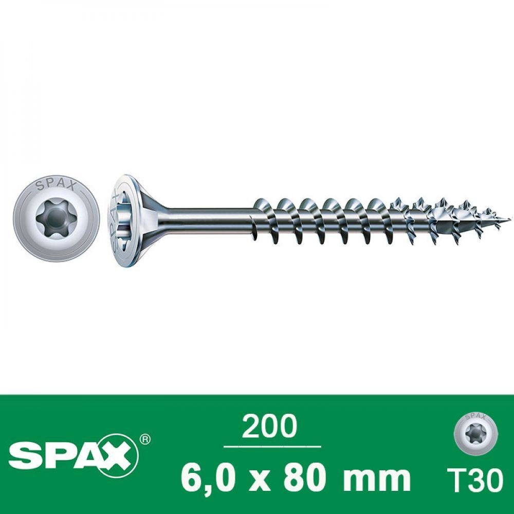SPAX Spanplattenschraube Spax Senkkopf TX Wirox 6x80 mm 200 Stück/Box