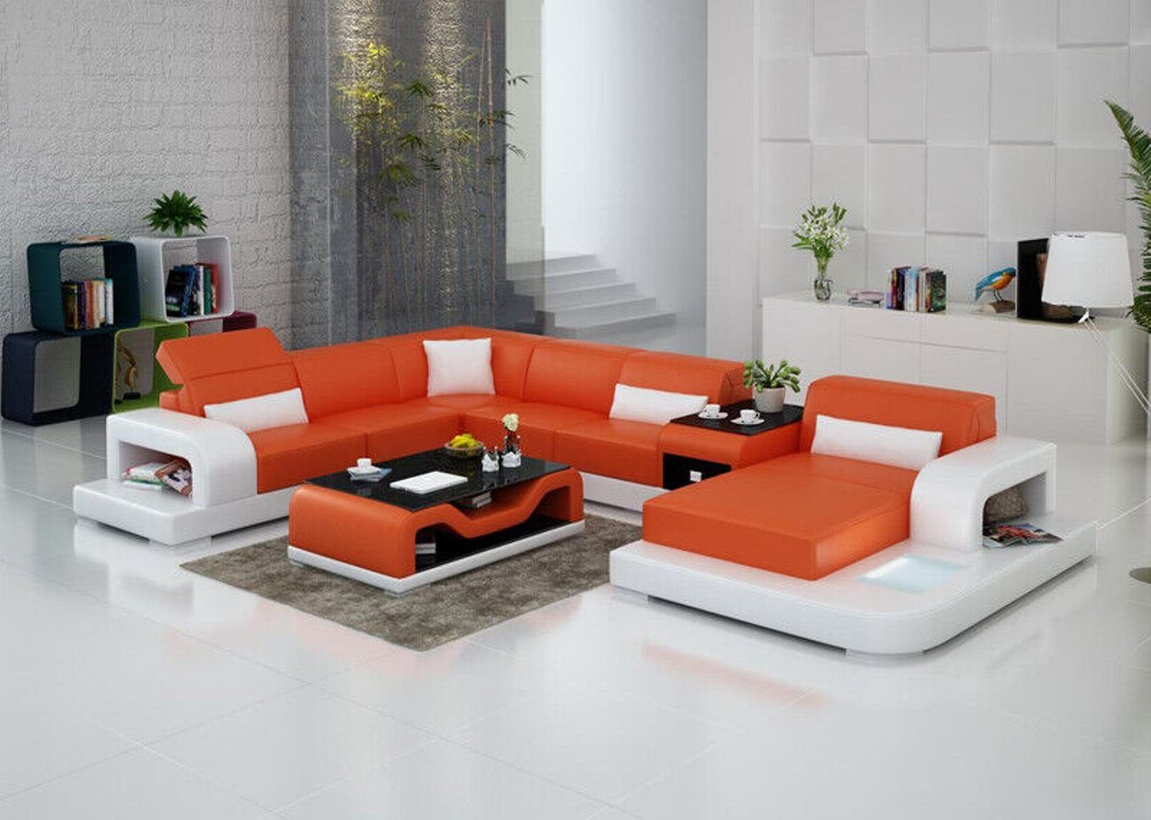 Ecksofa Sofa Wohnlandschaft Eck Couch Modern Garnitur Ecksofa Ledersofa JVmoebel